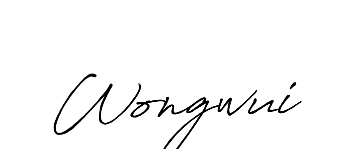 Also we have Wongwui name is the best signature style. Create professional handwritten signature collection using Antro_Vectra_Bolder autograph style. Wongwui signature style 7 images and pictures png