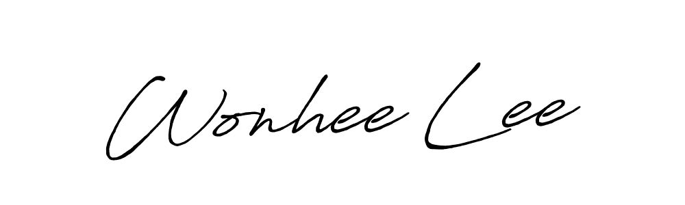 Wonhee Lee stylish signature style. Best Handwritten Sign (Antro_Vectra_Bolder) for my name. Handwritten Signature Collection Ideas for my name Wonhee Lee. Wonhee Lee signature style 7 images and pictures png