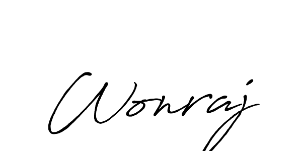 Make a beautiful signature design for name Wonraj. Use this online signature maker to create a handwritten signature for free. Wonraj signature style 7 images and pictures png