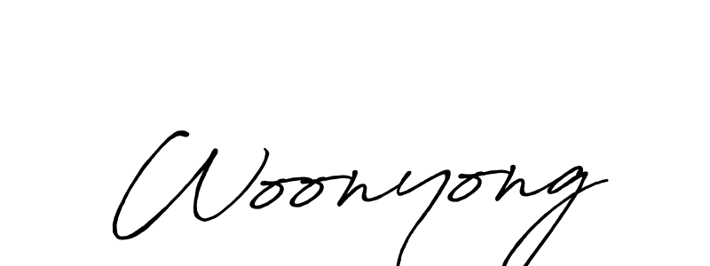 Design your own signature with our free online signature maker. With this signature software, you can create a handwritten (Antro_Vectra_Bolder) signature for name Woonyong. Woonyong signature style 7 images and pictures png