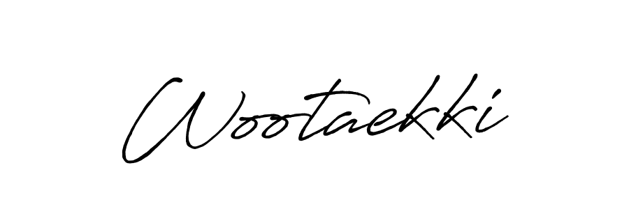 Use a signature maker to create a handwritten signature online. With this signature software, you can design (Antro_Vectra_Bolder) your own signature for name Wootaekki. Wootaekki signature style 7 images and pictures png