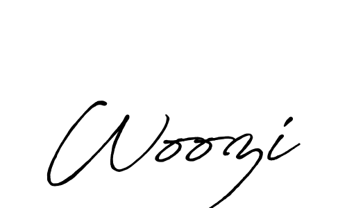 Create a beautiful signature design for name Woozi. With this signature (Antro_Vectra_Bolder) fonts, you can make a handwritten signature for free. Woozi signature style 7 images and pictures png