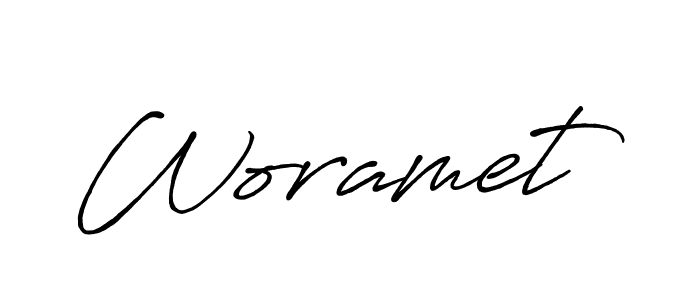 How to make Woramet signature? Antro_Vectra_Bolder is a professional autograph style. Create handwritten signature for Woramet name. Woramet signature style 7 images and pictures png