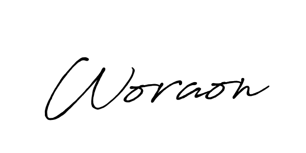 Create a beautiful signature design for name Woraon. With this signature (Antro_Vectra_Bolder) fonts, you can make a handwritten signature for free. Woraon signature style 7 images and pictures png