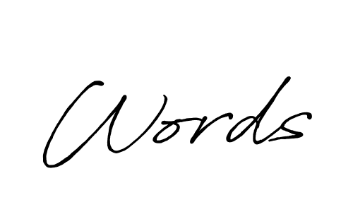 Use a signature maker to create a handwritten signature online. With this signature software, you can design (Antro_Vectra_Bolder) your own signature for name Words. Words signature style 7 images and pictures png