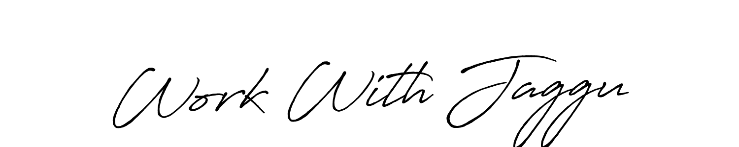 The best way (Antro_Vectra_Bolder) to make a short signature is to pick only two or three words in your name. The name Work With Jaggu include a total of six letters. For converting this name. Work With Jaggu signature style 7 images and pictures png