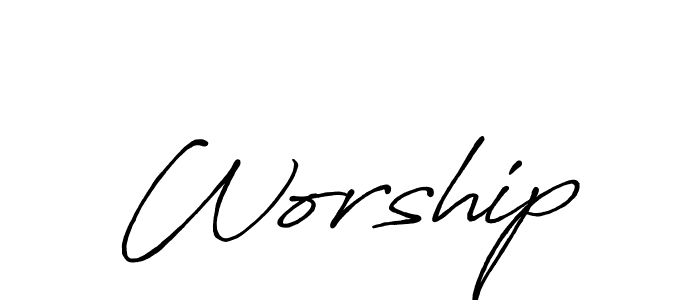 Create a beautiful signature design for name Worship. With this signature (Antro_Vectra_Bolder) fonts, you can make a handwritten signature for free. Worship signature style 7 images and pictures png