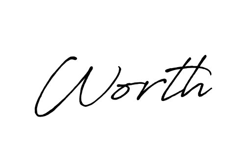 Also You can easily find your signature by using the search form. We will create Worth name handwritten signature images for you free of cost using Antro_Vectra_Bolder sign style. Worth signature style 7 images and pictures png