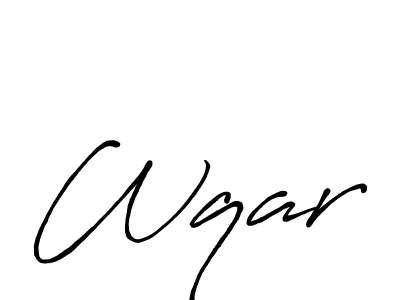 You should practise on your own different ways (Antro_Vectra_Bolder) to write your name (Wqar) in signature. don't let someone else do it for you. Wqar signature style 7 images and pictures png