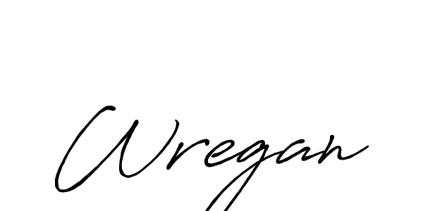 It looks lik you need a new signature style for name Wregan. Design unique handwritten (Antro_Vectra_Bolder) signature with our free signature maker in just a few clicks. Wregan signature style 7 images and pictures png