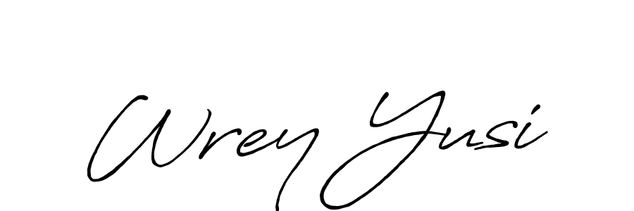 You can use this online signature creator to create a handwritten signature for the name Wrey Yusi. This is the best online autograph maker. Wrey Yusi signature style 7 images and pictures png