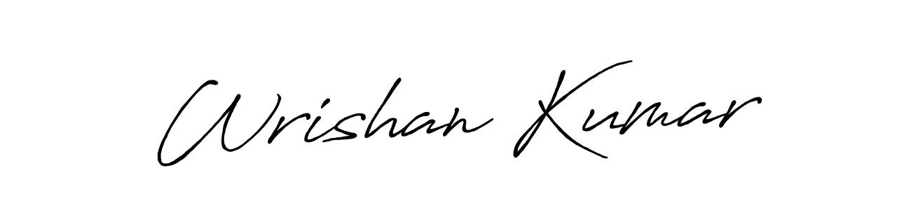 How to make Wrishan Kumar name signature. Use Antro_Vectra_Bolder style for creating short signs online. This is the latest handwritten sign. Wrishan Kumar signature style 7 images and pictures png