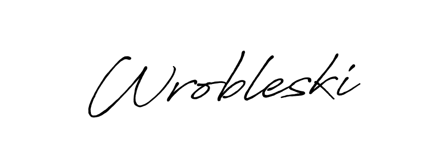 Wrobleski stylish signature style. Best Handwritten Sign (Antro_Vectra_Bolder) for my name. Handwritten Signature Collection Ideas for my name Wrobleski. Wrobleski signature style 7 images and pictures png