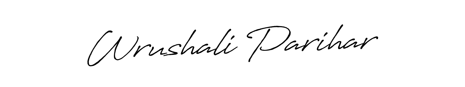 This is the best signature style for the Wrushali Parihar name. Also you like these signature font (Antro_Vectra_Bolder). Mix name signature. Wrushali Parihar signature style 7 images and pictures png