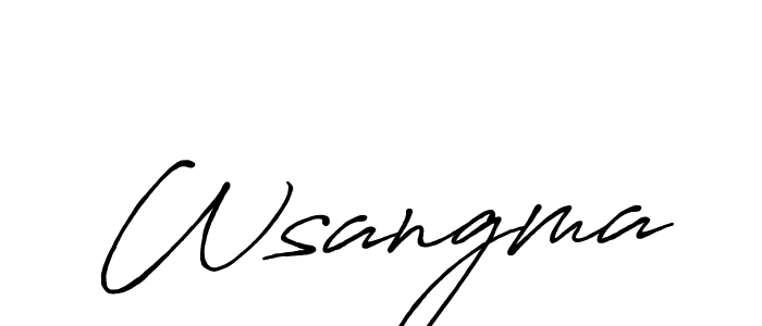 Use a signature maker to create a handwritten signature online. With this signature software, you can design (Antro_Vectra_Bolder) your own signature for name Wsangma. Wsangma signature style 7 images and pictures png