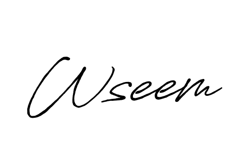 Create a beautiful signature design for name Wseem. With this signature (Antro_Vectra_Bolder) fonts, you can make a handwritten signature for free. Wseem signature style 7 images and pictures png