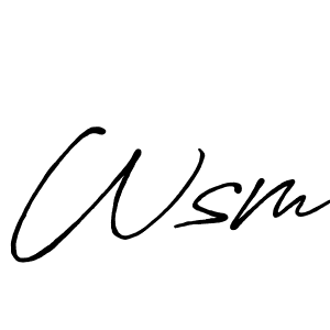 Make a beautiful signature design for name Wsm. Use this online signature maker to create a handwritten signature for free. Wsm signature style 7 images and pictures png