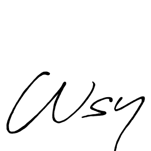 How to make Wsy signature? Antro_Vectra_Bolder is a professional autograph style. Create handwritten signature for Wsy name. Wsy signature style 7 images and pictures png