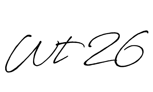 Make a beautiful signature design for name Wt 26. With this signature (Antro_Vectra_Bolder) style, you can create a handwritten signature for free. Wt 26 signature style 7 images and pictures png