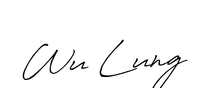 Design your own signature with our free online signature maker. With this signature software, you can create a handwritten (Antro_Vectra_Bolder) signature for name Wu Lung. Wu Lung signature style 7 images and pictures png