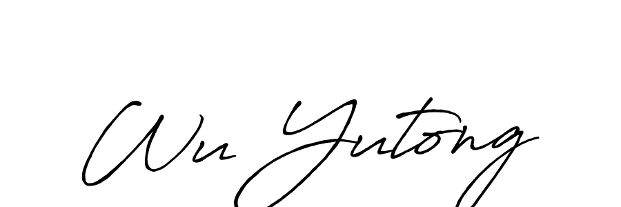 The best way (Antro_Vectra_Bolder) to make a short signature is to pick only two or three words in your name. The name Wu Yutong include a total of six letters. For converting this name. Wu Yutong signature style 7 images and pictures png