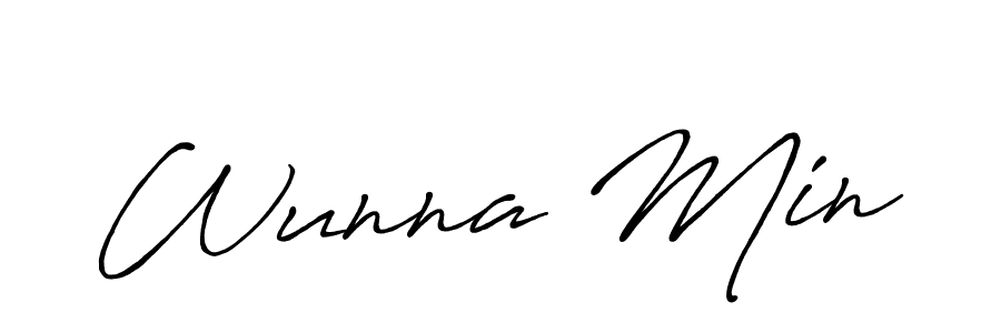 if you are searching for the best signature style for your name Wunna Min. so please give up your signature search. here we have designed multiple signature styles  using Antro_Vectra_Bolder. Wunna Min signature style 7 images and pictures png