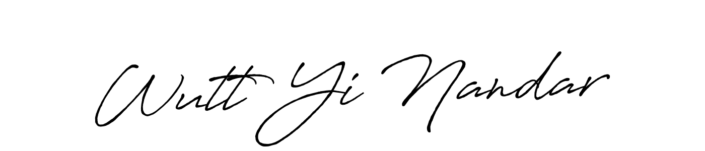 Wutt Yi Nandar stylish signature style. Best Handwritten Sign (Antro_Vectra_Bolder) for my name. Handwritten Signature Collection Ideas for my name Wutt Yi Nandar. Wutt Yi Nandar signature style 7 images and pictures png