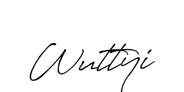 How to make Wuttyi name signature. Use Antro_Vectra_Bolder style for creating short signs online. This is the latest handwritten sign. Wuttyi signature style 7 images and pictures png