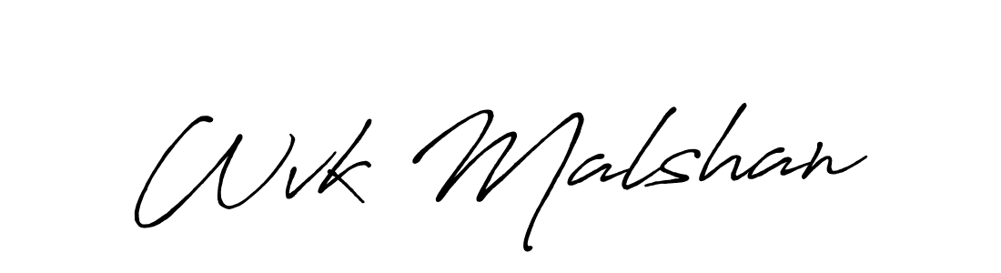 Use a signature maker to create a handwritten signature online. With this signature software, you can design (Antro_Vectra_Bolder) your own signature for name Wvk Malshan. Wvk Malshan signature style 7 images and pictures png