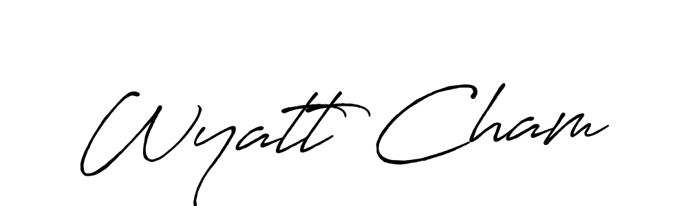 Also we have Wyatt Cham name is the best signature style. Create professional handwritten signature collection using Antro_Vectra_Bolder autograph style. Wyatt Cham signature style 7 images and pictures png