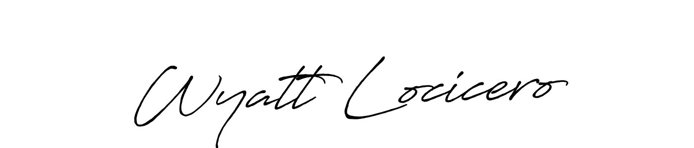 The best way (Antro_Vectra_Bolder) to make a short signature is to pick only two or three words in your name. The name Wyatt Locicero include a total of six letters. For converting this name. Wyatt Locicero signature style 7 images and pictures png