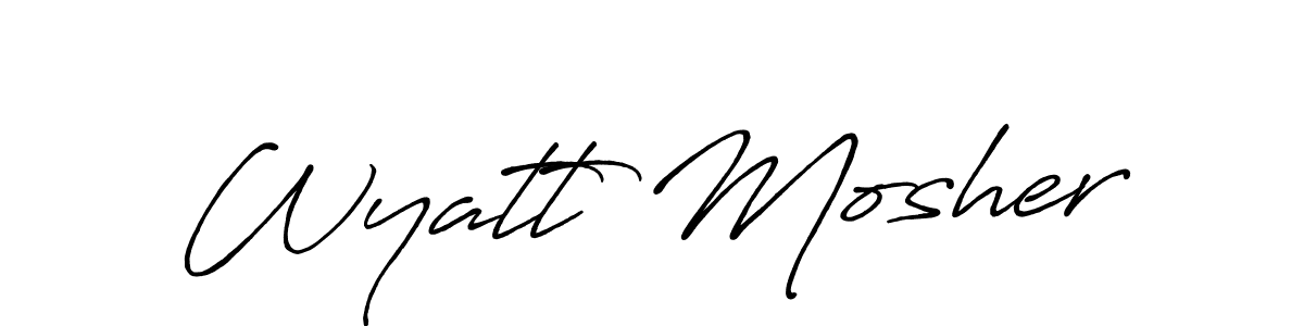 Also You can easily find your signature by using the search form. We will create Wyatt Mosher name handwritten signature images for you free of cost using Antro_Vectra_Bolder sign style. Wyatt Mosher signature style 7 images and pictures png