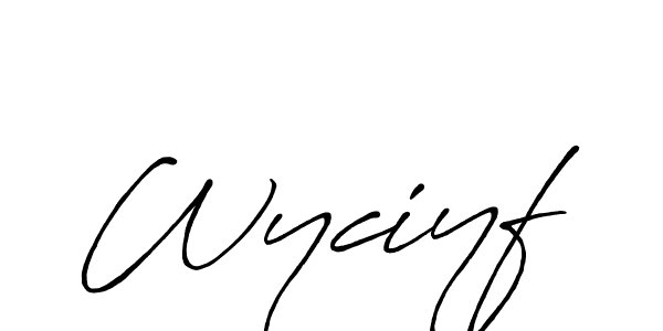 if you are searching for the best signature style for your name Wyciyf. so please give up your signature search. here we have designed multiple signature styles  using Antro_Vectra_Bolder. Wyciyf signature style 7 images and pictures png