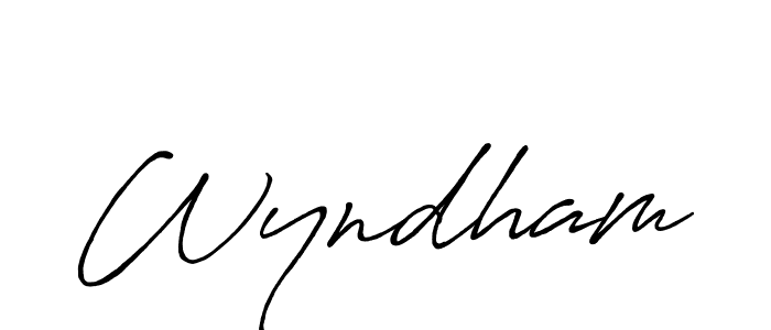 Use a signature maker to create a handwritten signature online. With this signature software, you can design (Antro_Vectra_Bolder) your own signature for name Wyndham. Wyndham signature style 7 images and pictures png
