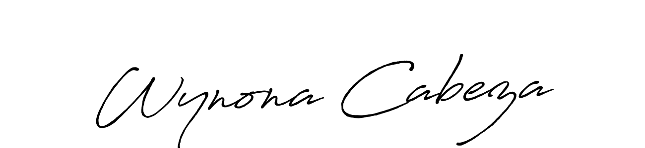 if you are searching for the best signature style for your name Wynona Cabeza. so please give up your signature search. here we have designed multiple signature styles  using Antro_Vectra_Bolder. Wynona Cabeza signature style 7 images and pictures png