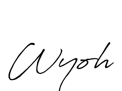 How to make Wyoh name signature. Use Antro_Vectra_Bolder style for creating short signs online. This is the latest handwritten sign. Wyoh signature style 7 images and pictures png