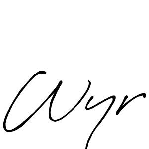 How to make Wyr signature? Antro_Vectra_Bolder is a professional autograph style. Create handwritten signature for Wyr name. Wyr signature style 7 images and pictures png