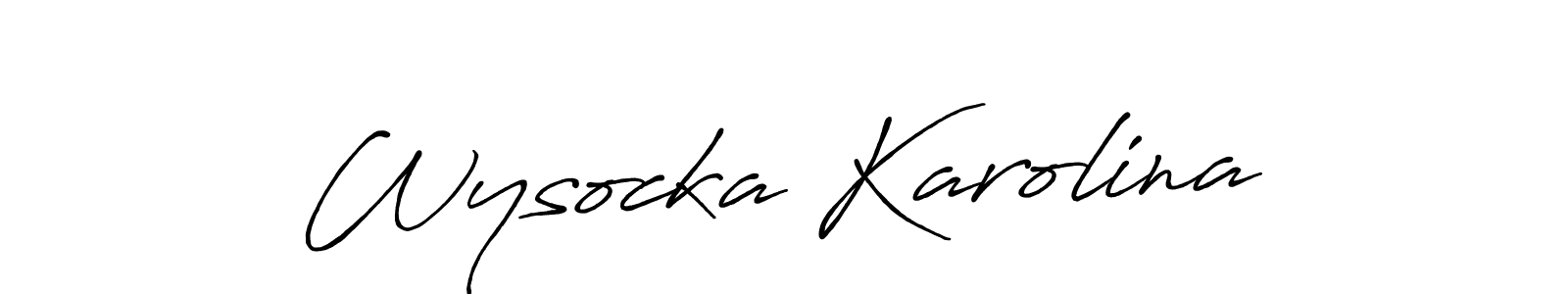 Design your own signature with our free online signature maker. With this signature software, you can create a handwritten (Antro_Vectra_Bolder) signature for name Wysocka Karolina. Wysocka Karolina signature style 7 images and pictures png