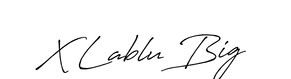 The best way (Antro_Vectra_Bolder) to make a short signature is to pick only two or three words in your name. The name X Lablu Big include a total of six letters. For converting this name. X Lablu Big signature style 7 images and pictures png