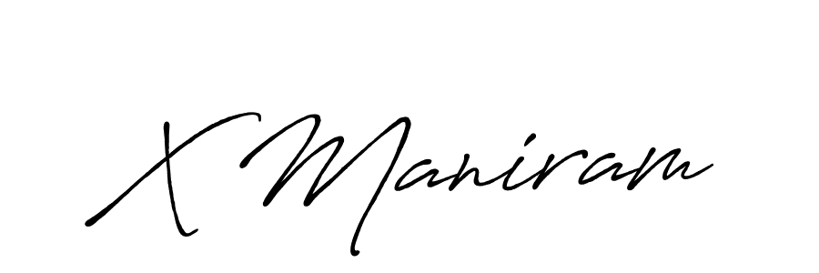 Similarly Antro_Vectra_Bolder is the best handwritten signature design. Signature creator online .You can use it as an online autograph creator for name X Maniram. X Maniram signature style 7 images and pictures png