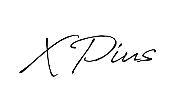 How to make X Pius name signature. Use Antro_Vectra_Bolder style for creating short signs online. This is the latest handwritten sign. X Pius signature style 7 images and pictures png