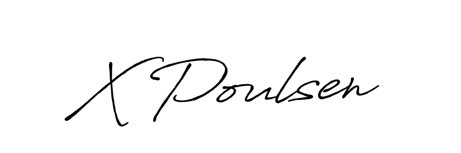 How to make X Poulsen name signature. Use Antro_Vectra_Bolder style for creating short signs online. This is the latest handwritten sign. X Poulsen signature style 7 images and pictures png