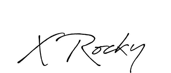 Also we have X Rocky name is the best signature style. Create professional handwritten signature collection using Antro_Vectra_Bolder autograph style. X Rocky signature style 7 images and pictures png