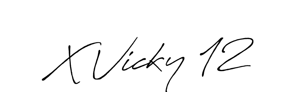 Design your own signature with our free online signature maker. With this signature software, you can create a handwritten (Antro_Vectra_Bolder) signature for name X Vicky 12. X Vicky 12 signature style 7 images and pictures png