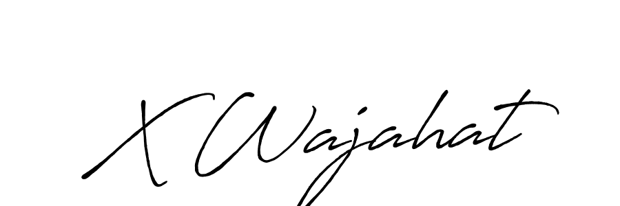 How to make X Wajahat name signature. Use Antro_Vectra_Bolder style for creating short signs online. This is the latest handwritten sign. X Wajahat signature style 7 images and pictures png