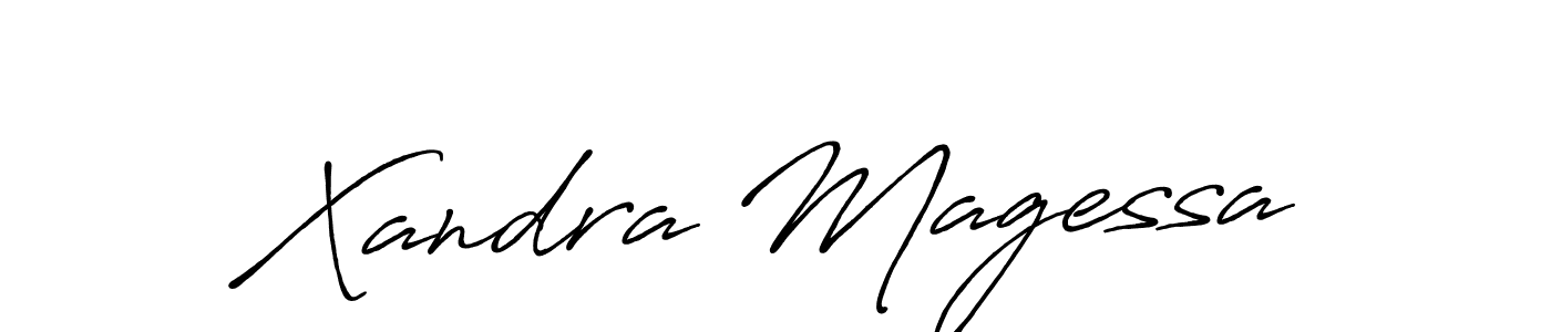 Create a beautiful signature design for name Xandra Magessa. With this signature (Antro_Vectra_Bolder) fonts, you can make a handwritten signature for free. Xandra Magessa signature style 7 images and pictures png