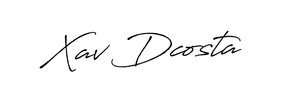 Design your own signature with our free online signature maker. With this signature software, you can create a handwritten (Antro_Vectra_Bolder) signature for name Xav Dcosta. Xav Dcosta signature style 7 images and pictures png