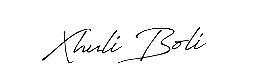 Design your own signature with our free online signature maker. With this signature software, you can create a handwritten (Antro_Vectra_Bolder) signature for name Xhuli Boli. Xhuli Boli signature style 7 images and pictures png