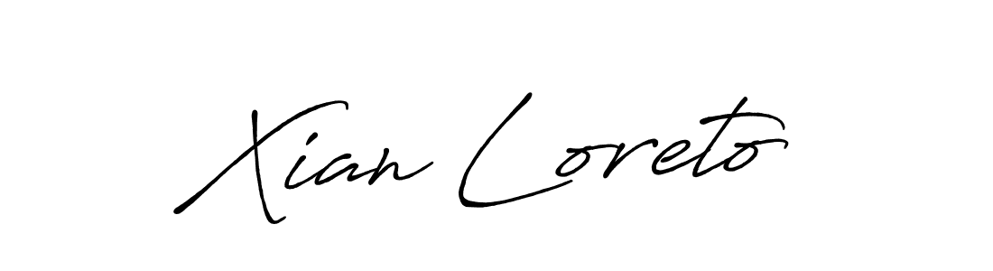 How to make Xian Loreto name signature. Use Antro_Vectra_Bolder style for creating short signs online. This is the latest handwritten sign. Xian Loreto signature style 7 images and pictures png