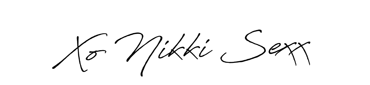 Make a beautiful signature design for name Xo Nikki Sexx. With this signature (Antro_Vectra_Bolder) style, you can create a handwritten signature for free. Xo Nikki Sexx signature style 7 images and pictures png